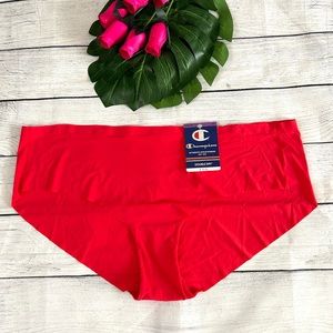 Champion Women’s Red Double Dry Perforated Logo No Show Hipster Underwear 2X NWT